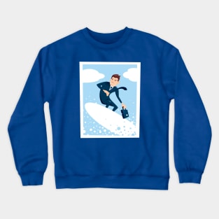 Surfing businessman Crewneck Sweatshirt